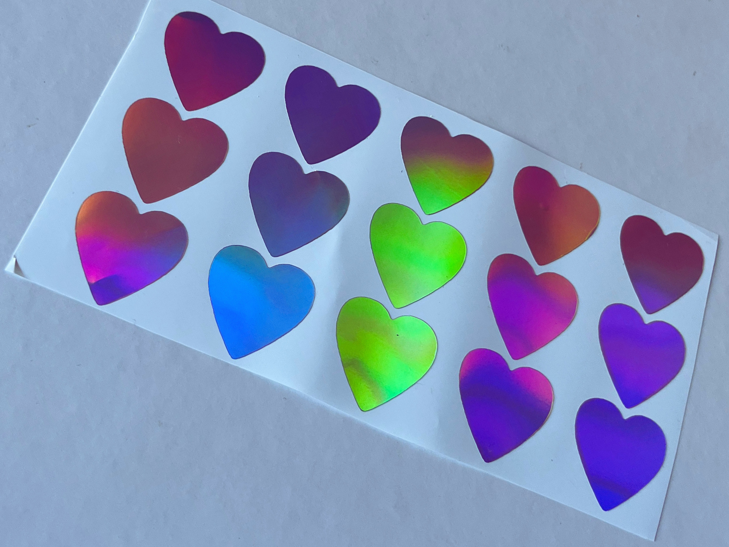 Holographic Stickers Hearts Sheets