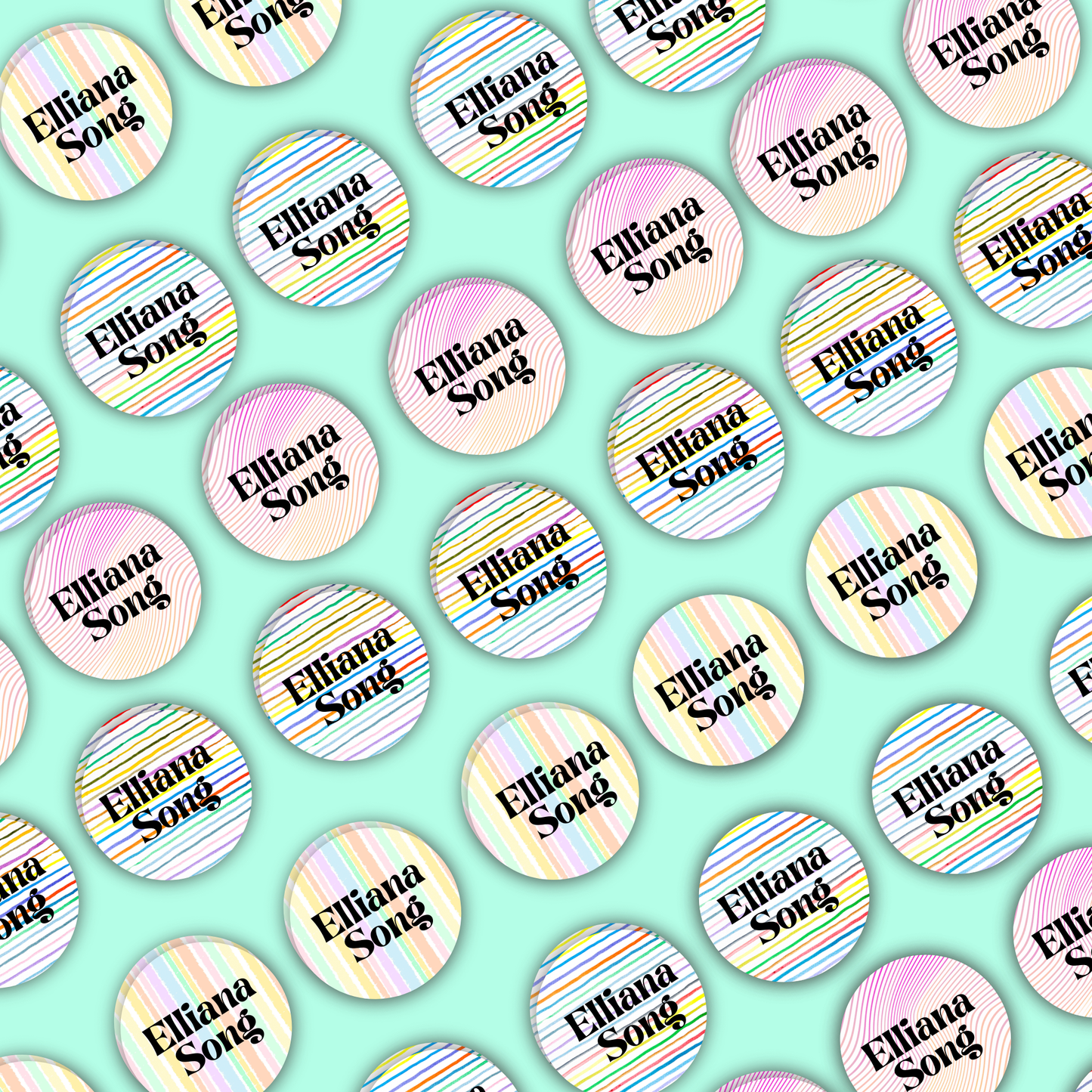 Stripe Pattern Label Name Stickers