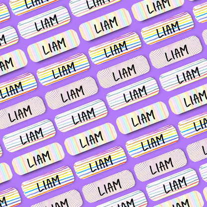 Stripe Pattern Label Name Stickers
