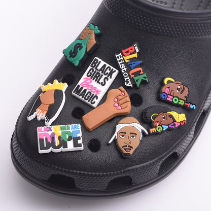 1pcs Black Girl Magic Croc Shoe Charms