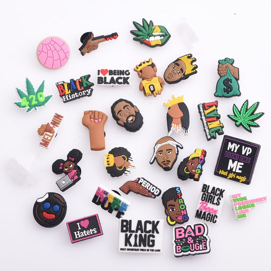 1pcs Black Girl Magic Croc Shoe Charms