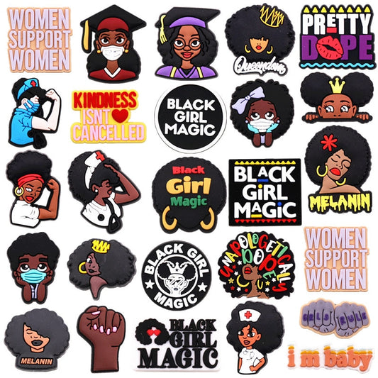 Black Girl Magic Shoe Charms Accessories